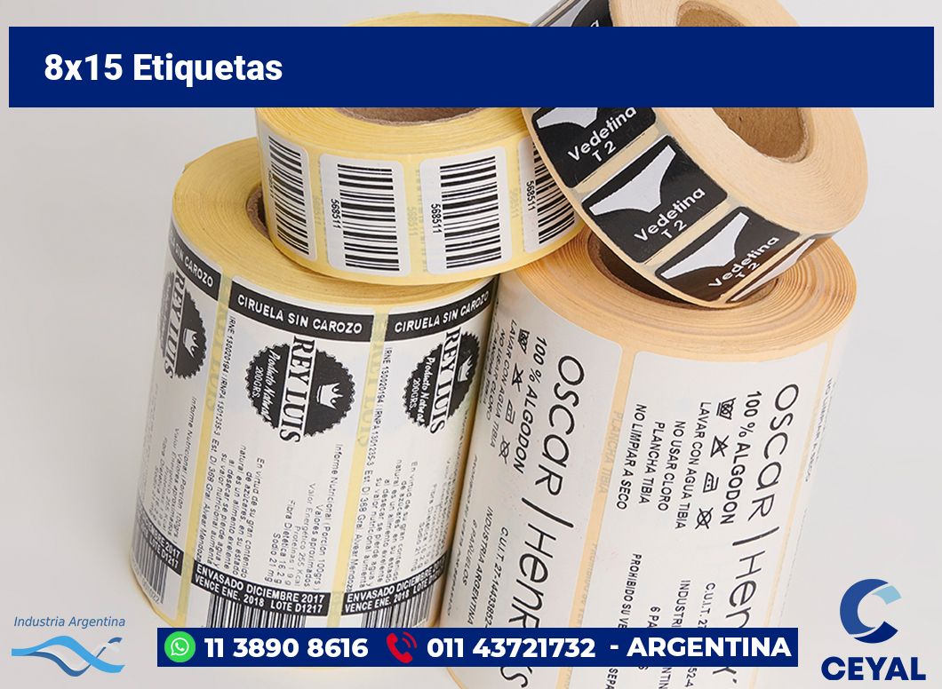 8x15 Etiquetas
