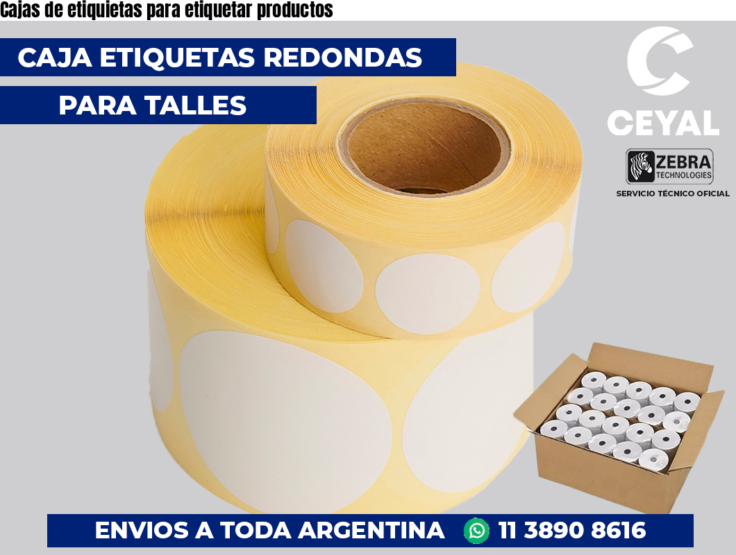 Cajas de etiquietas para etiquetar productos