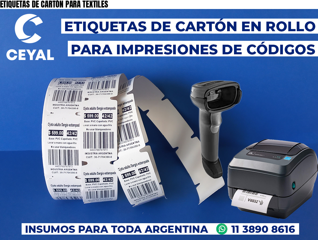 ETIQUETAS DE CARTÓN PARA TEXTILES