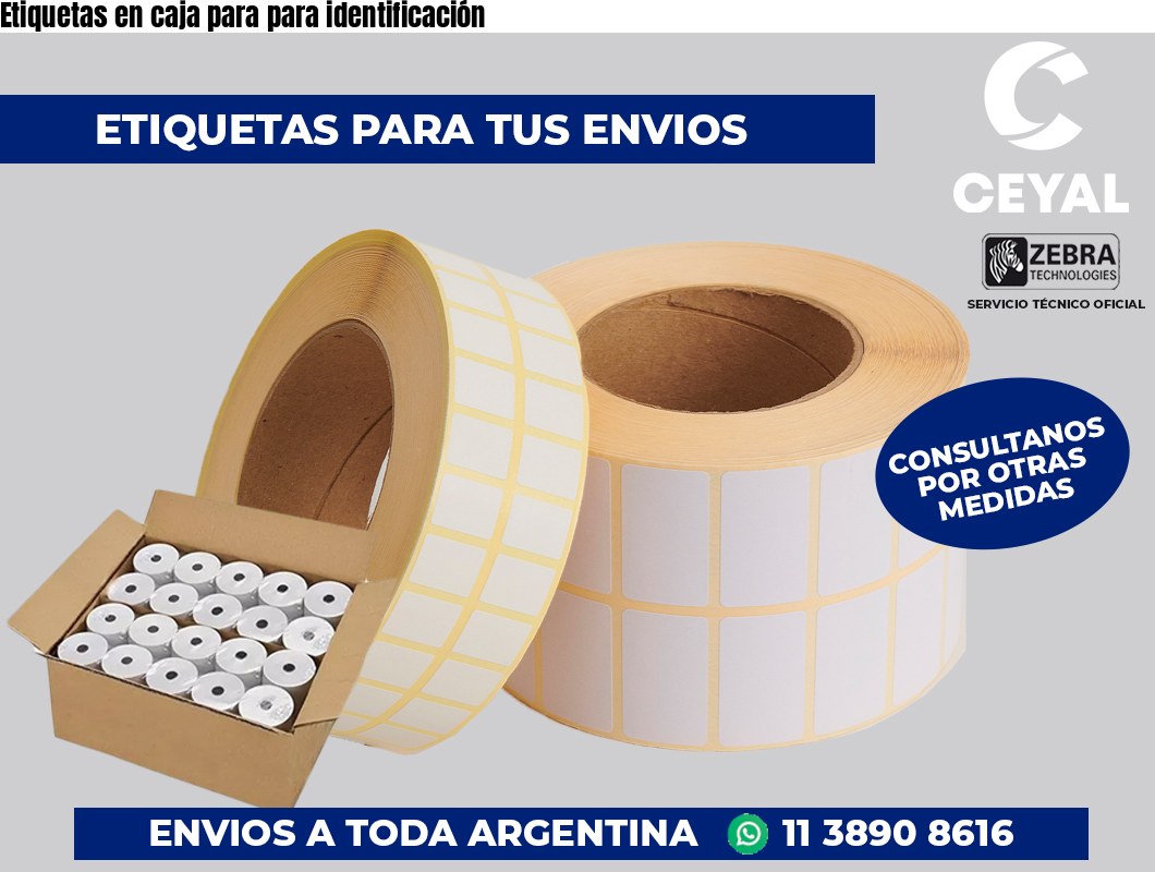Etiquetas en caja para para identificación