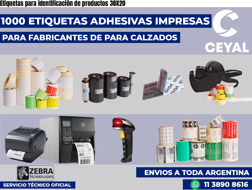 Etiquetas para identificación de productos 38X20