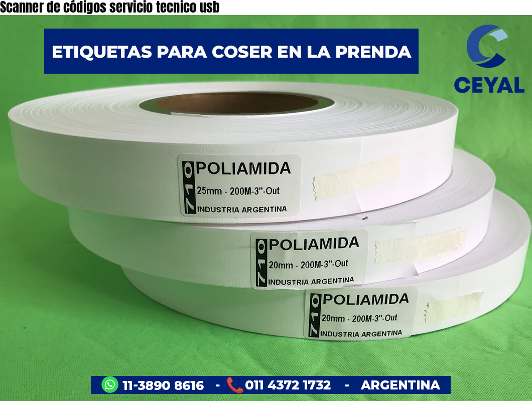 Scanner de códigos servicio tecnico usb
