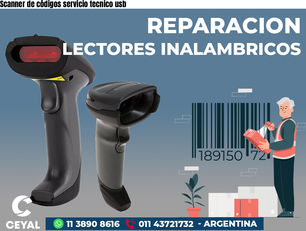 Scanner de códigos servicio tecnico usb