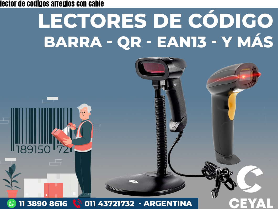 lector de codigos arreglos con cable