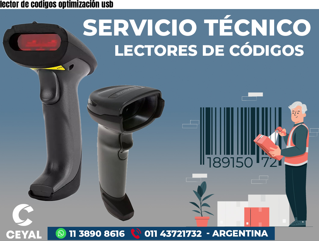 lector de codigos optimización usb