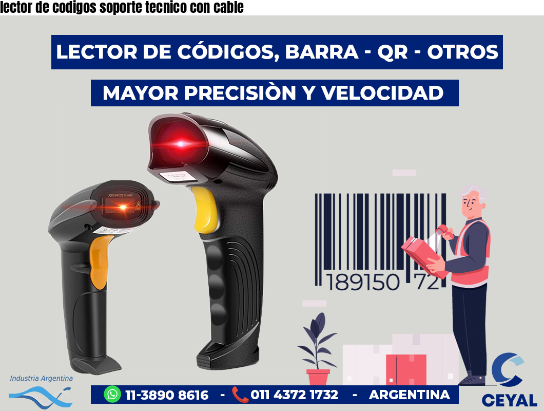 lector de codigos soporte tecnico con cable