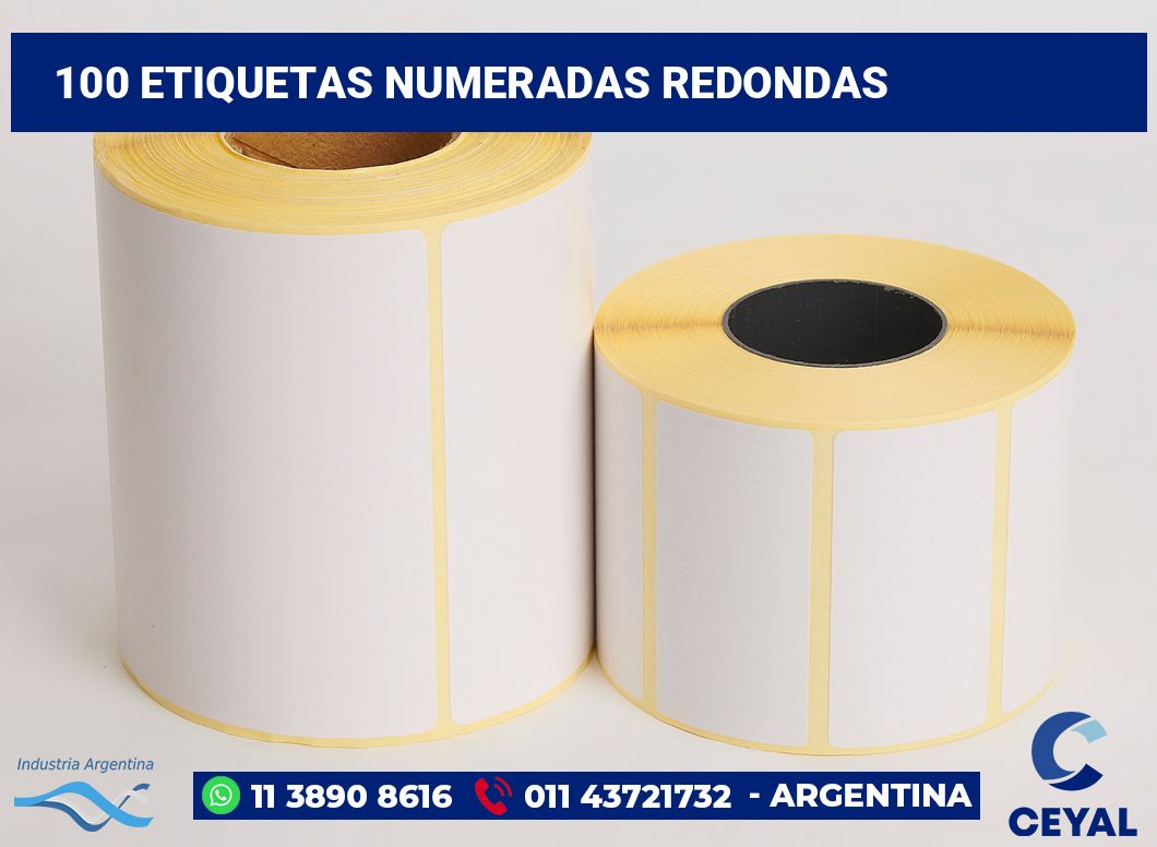 100 Etiquetas numeradas redondas