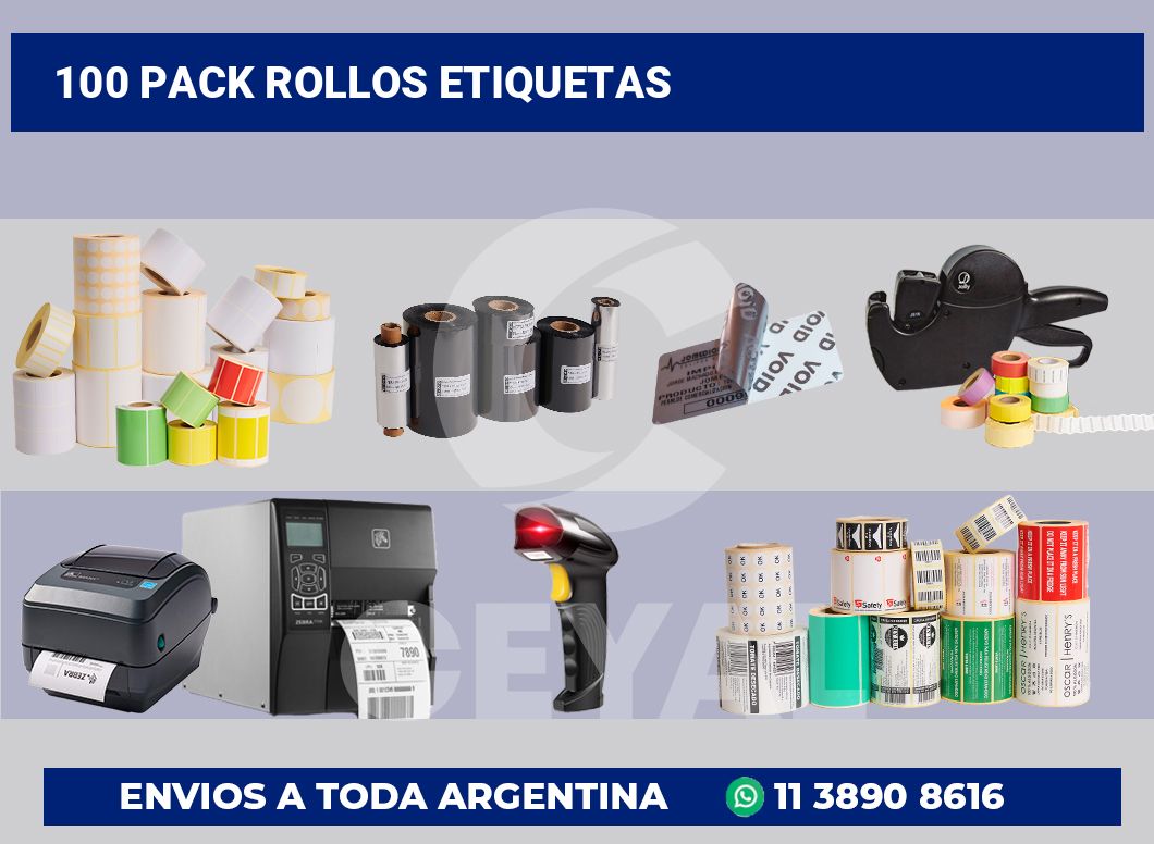 100 Pack rollos etiquetas