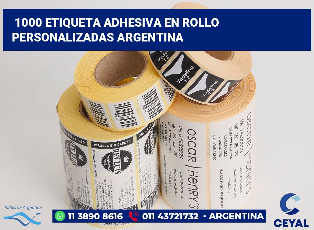 1000 Etiqueta adhesiva en rollo personalizadas argentina