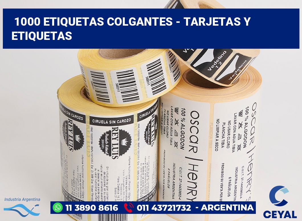 1000 Etiquetas colgantes - tarjetas y etiquetas