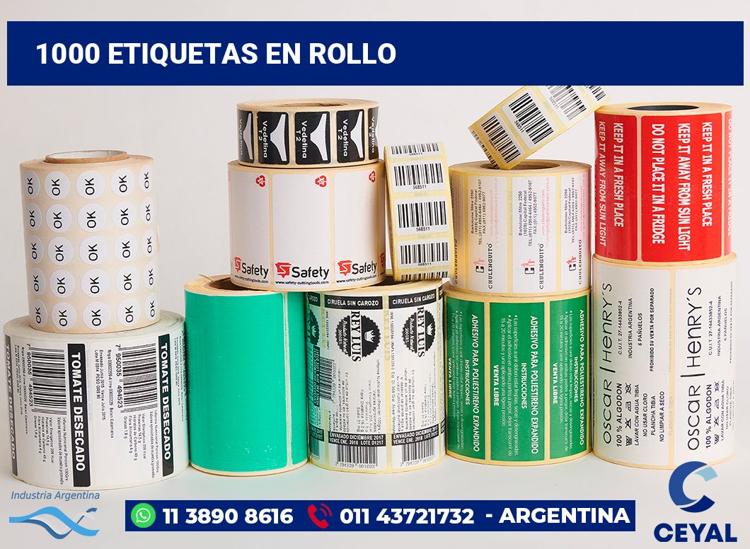 1000 Etiquetas en rollo