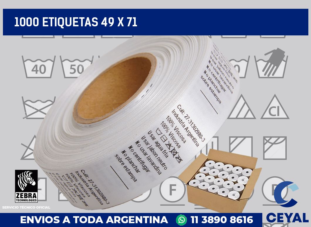 1000 etiquetas 49 x 71