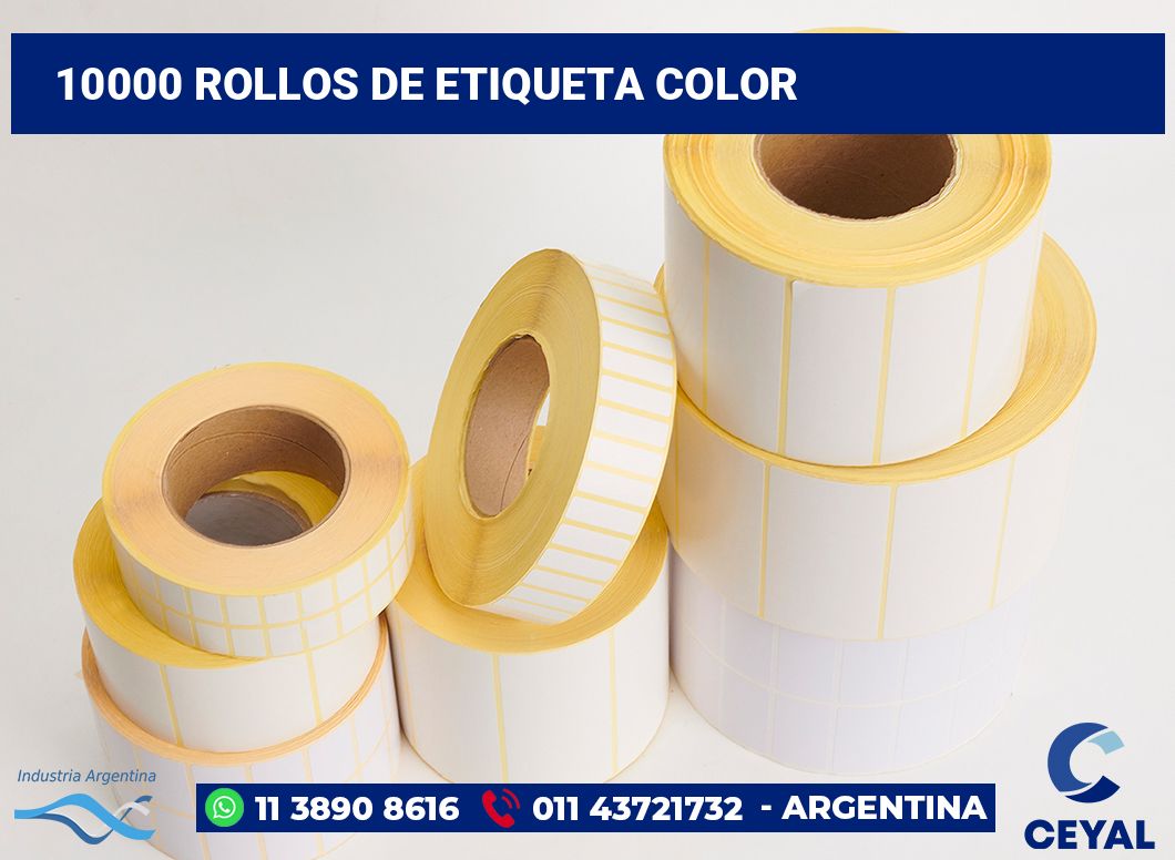 10000 Rollos de etiqueta color