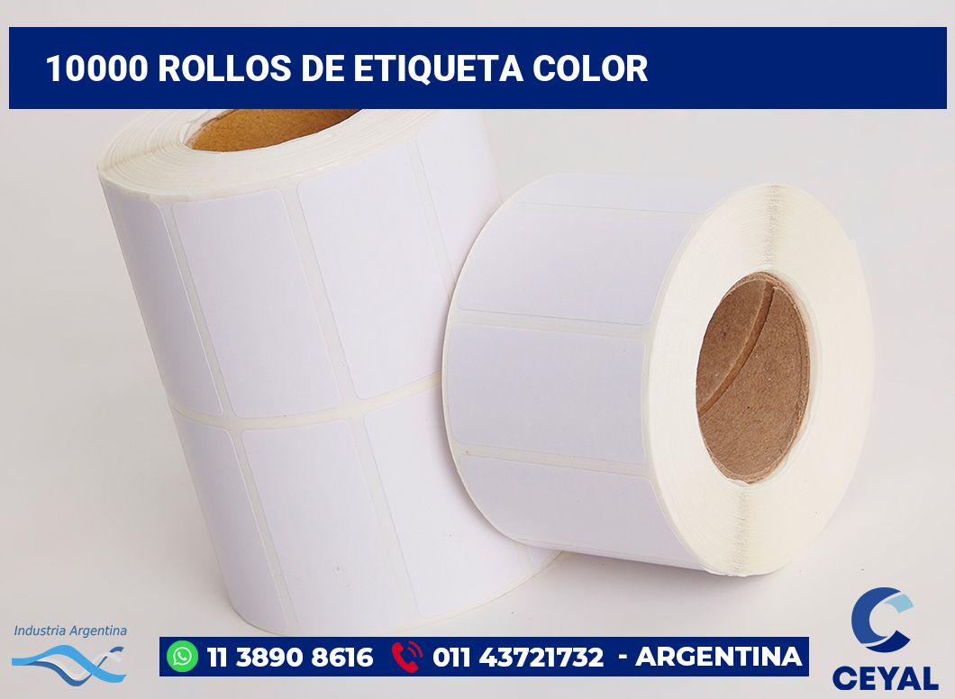 10000 Rollos de etiqueta color