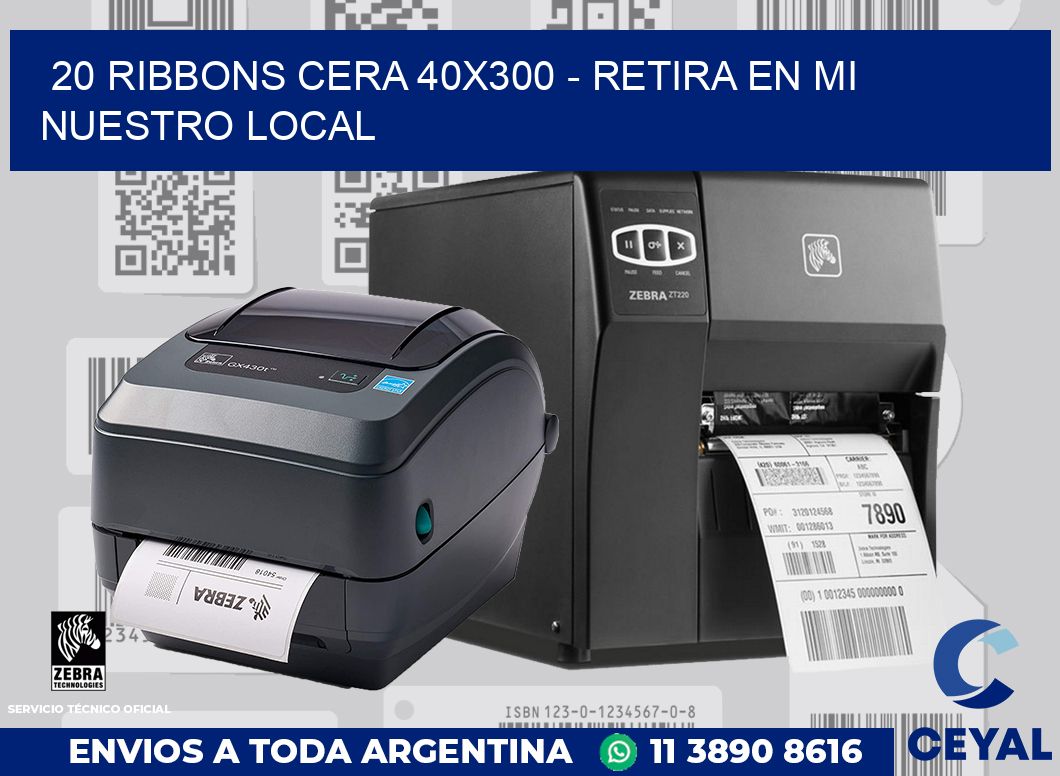 20 Ribbons cera 40x300 - retira en mi nuestro local