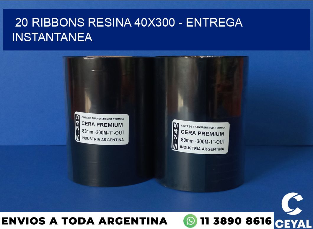 20 Ribbons resina 40×300 – entrega instantanea