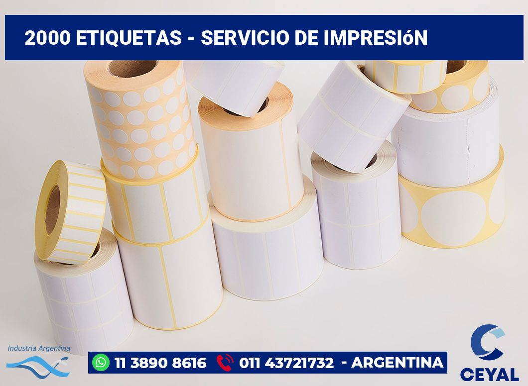 2000 etiquetas - servicio de impresión