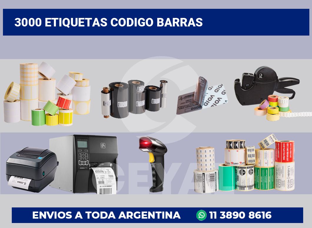 3000 Etiquetas codigo barras