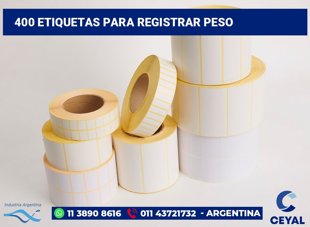 400 Etiquetas para registrar peso