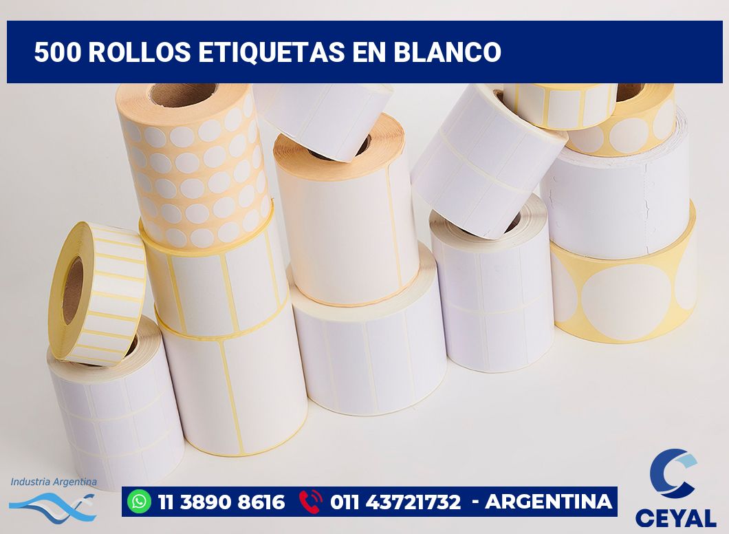 500 Rollos etiquetas en blanco