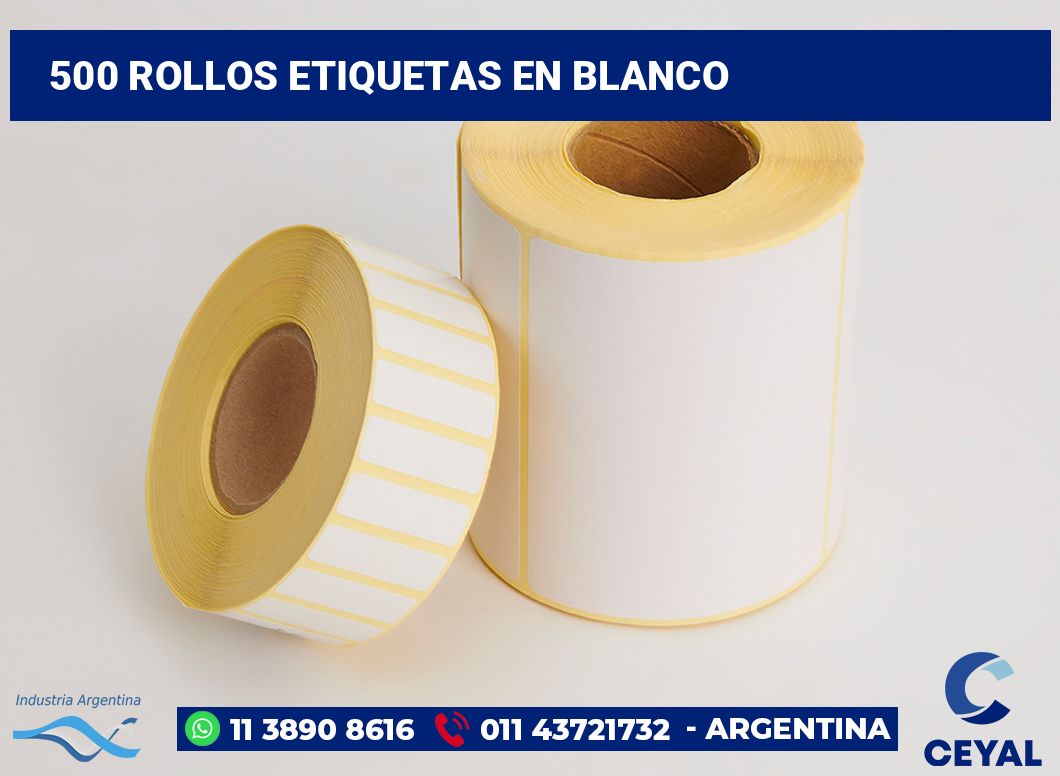 500 Rollos etiquetas en blanco