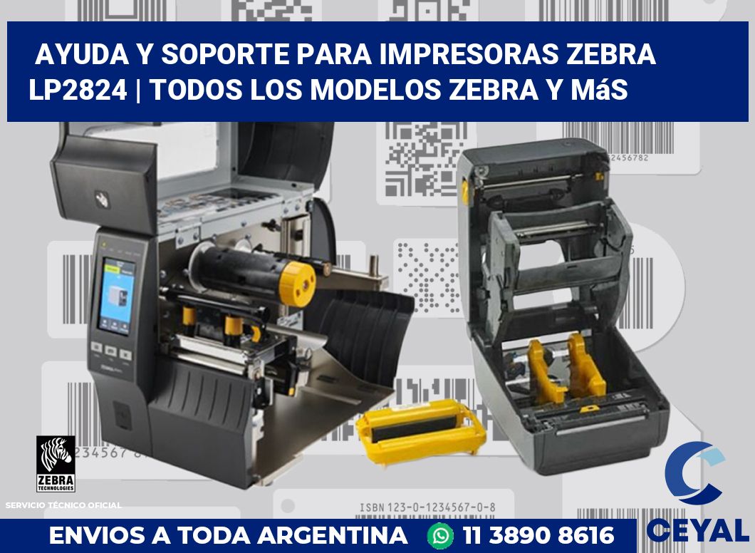 Ayuda y soporte para impresoras Zebra LP2824 | Todos los modelos Zebra y más