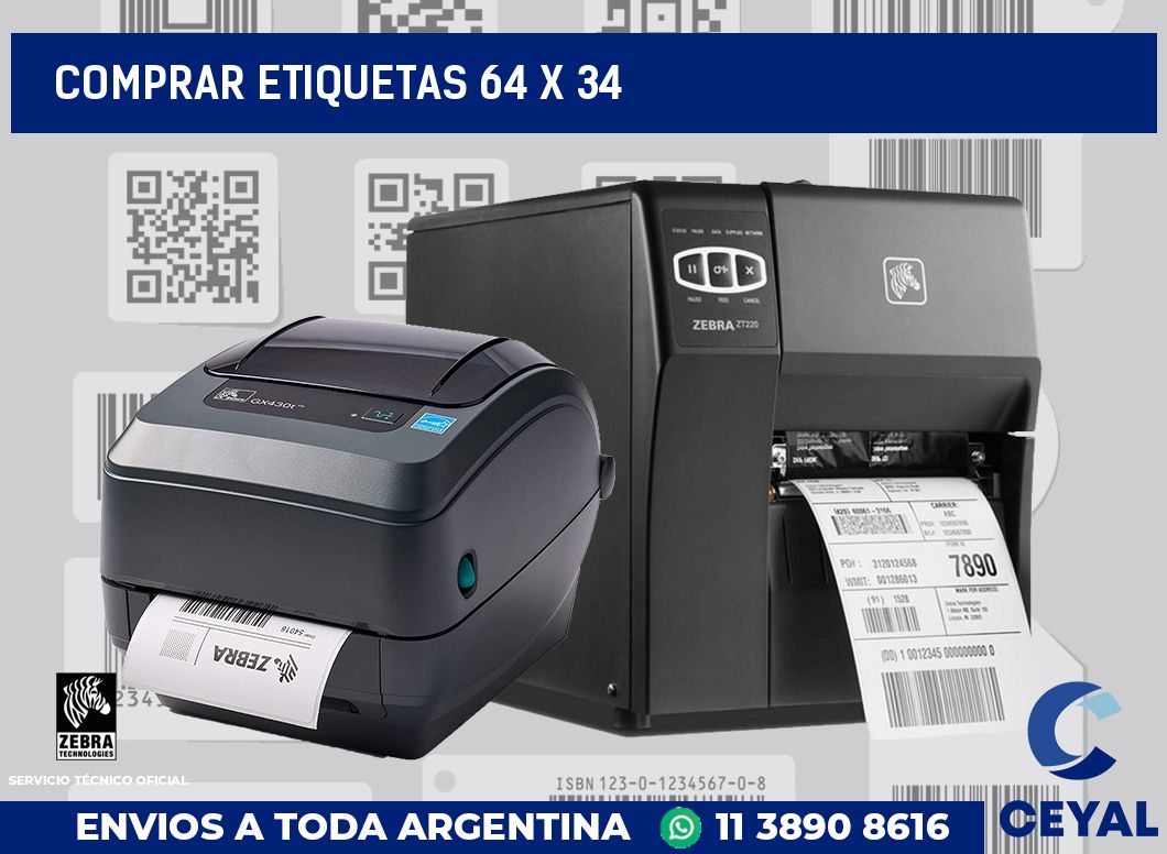 Comprar etiquetas 64 x 34