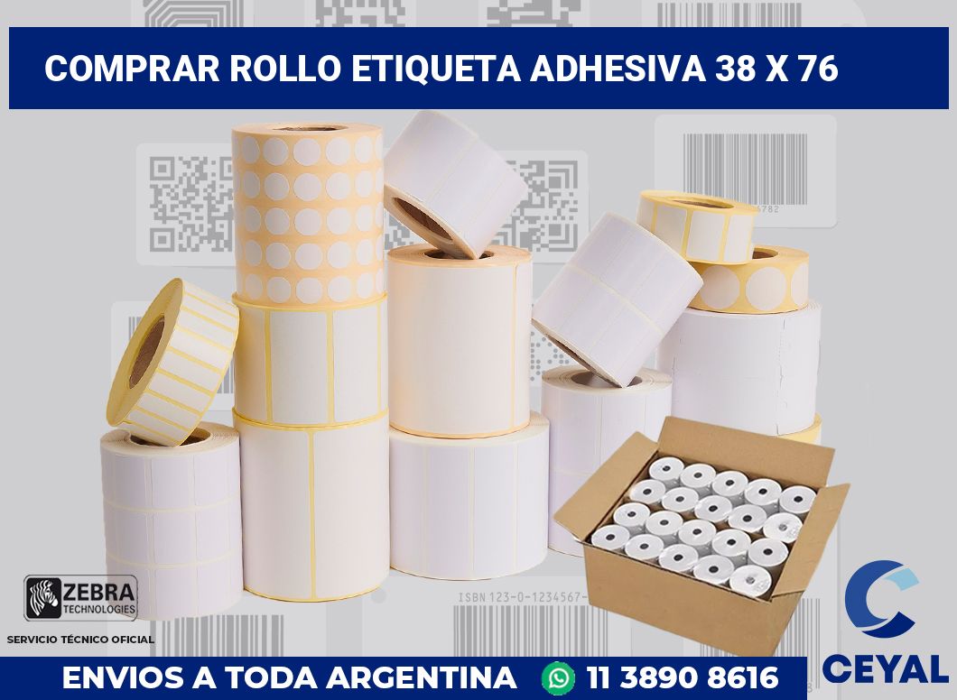 Comprar rollo etiqueta adhesiva 38 x 76