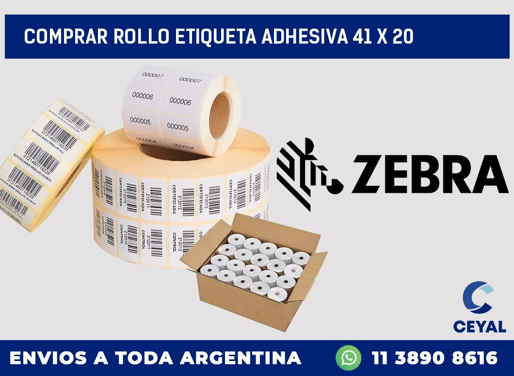 Comprar rollo etiqueta adhesiva 41 x 20