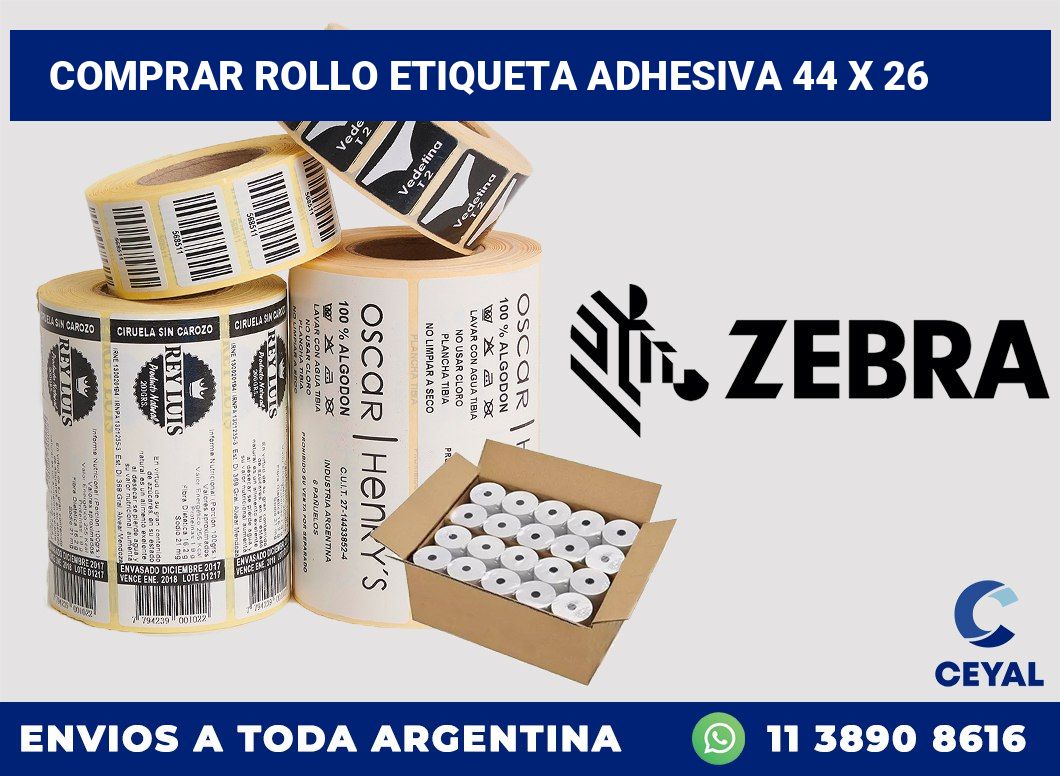 Comprar rollo etiqueta adhesiva 44 x 26