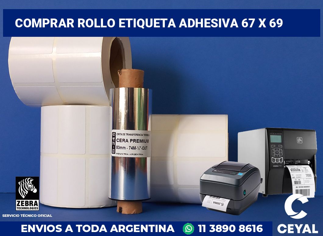 Comprar rollo etiqueta adhesiva 67 x 69