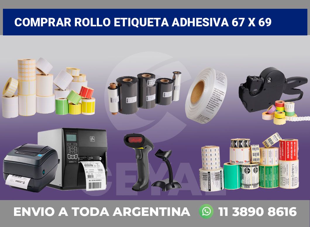 Comprar rollo etiqueta adhesiva 67 x 69