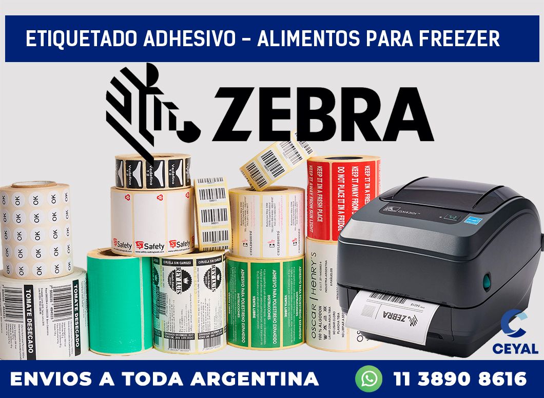 Etiquetado adhesivo - alimentos para freezer