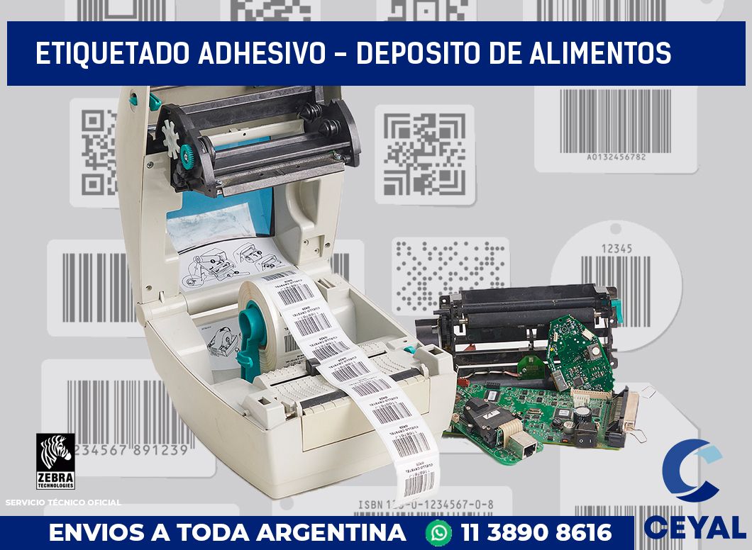 Etiquetado adhesivo - deposito de alimentos