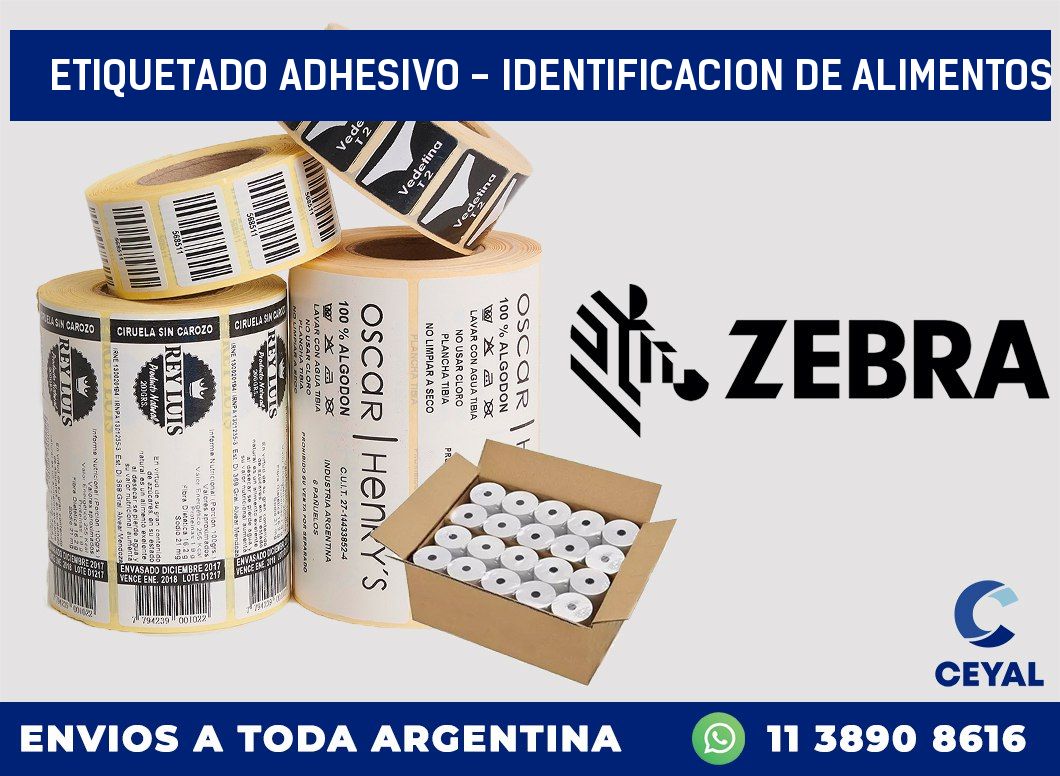 Etiquetado adhesivo - identificacion de alimentos