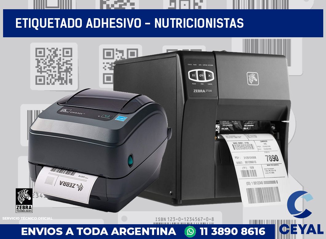 Etiquetado adhesivo - nutricionistas