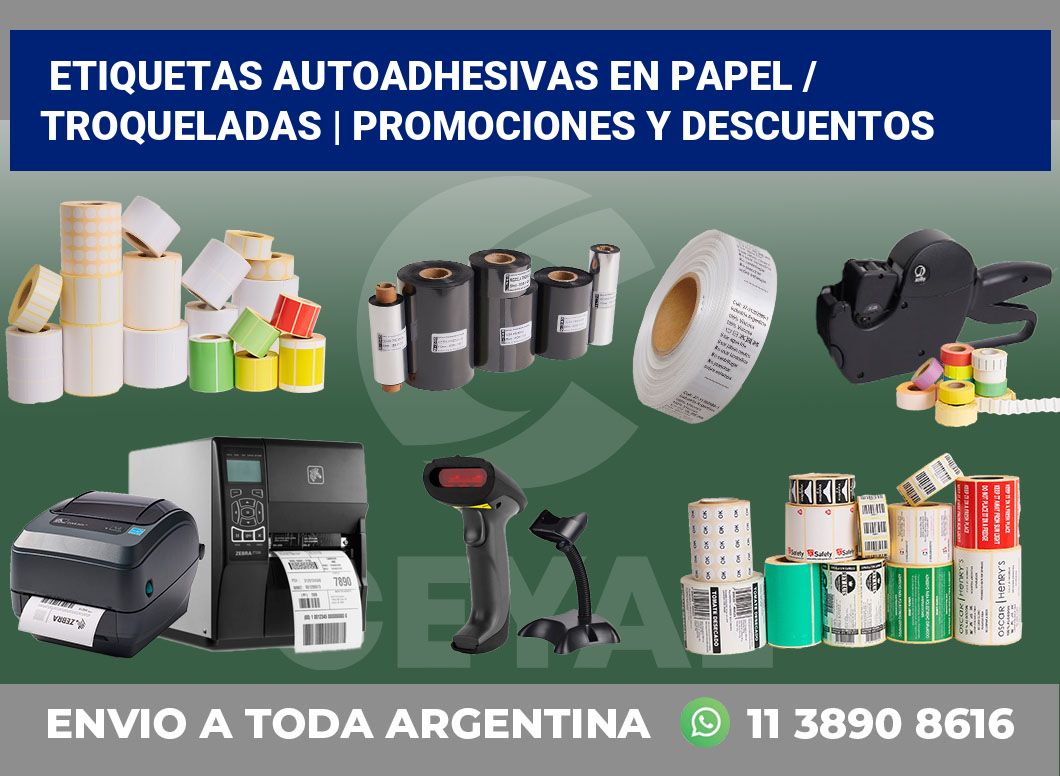 Etiquetas autoadhesivas en papel / Troqueladas | Promociones y descuentos