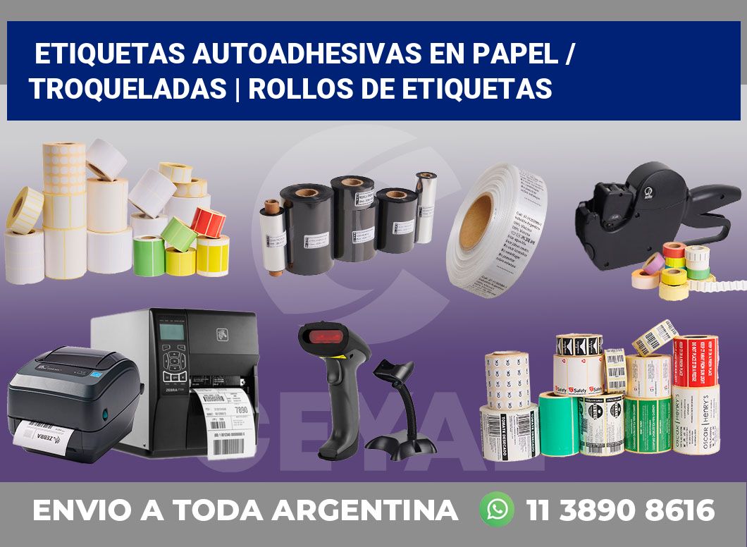 Etiquetas autoadhesivas en papel / Troqueladas | rollos de etiquetas