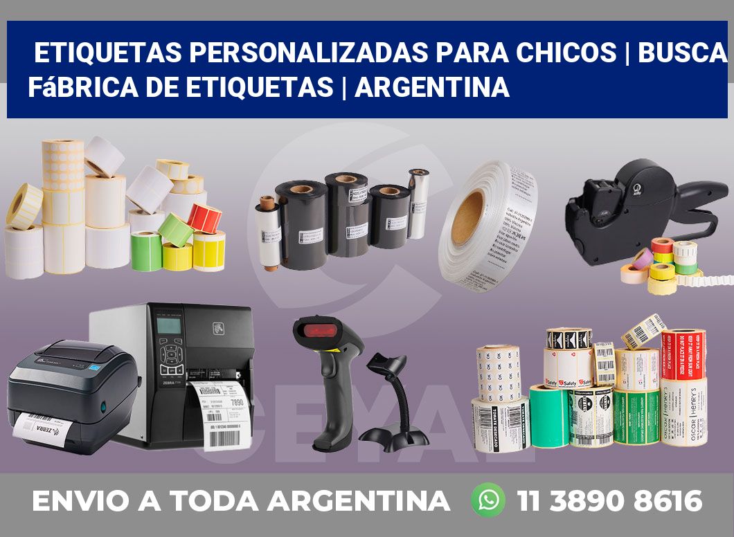 Etiquetas personalizadas para chicos | Busca fábrica de etiquetas | Argentina