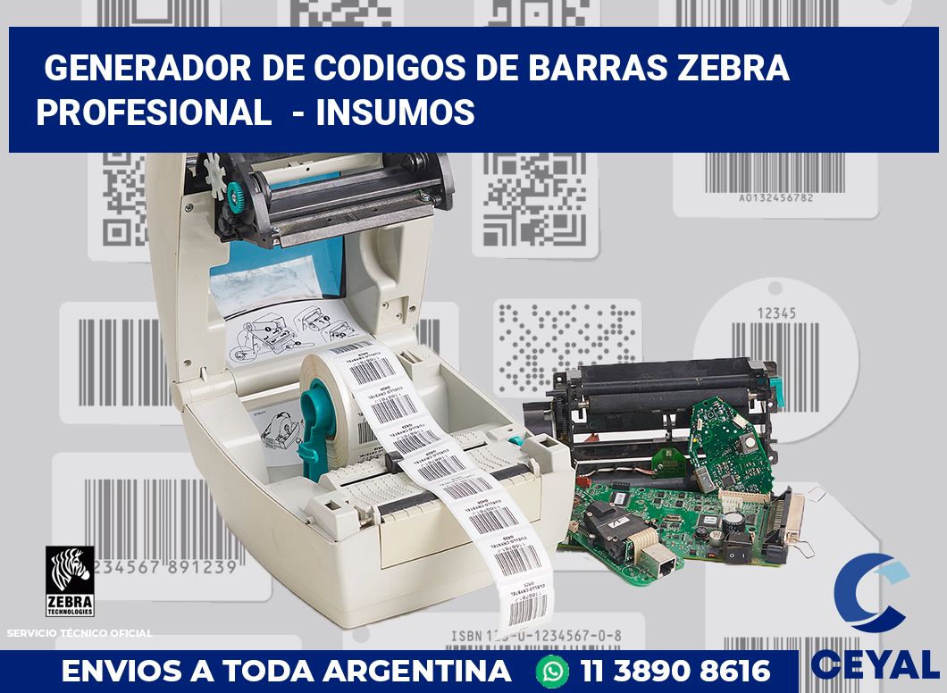 Generador de codigos de barras zebra profesional  - Insumos