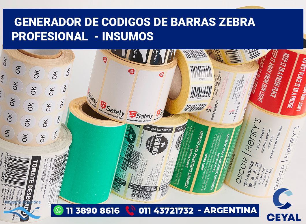 Generador de codigos de barras zebra profesional  - Insumos