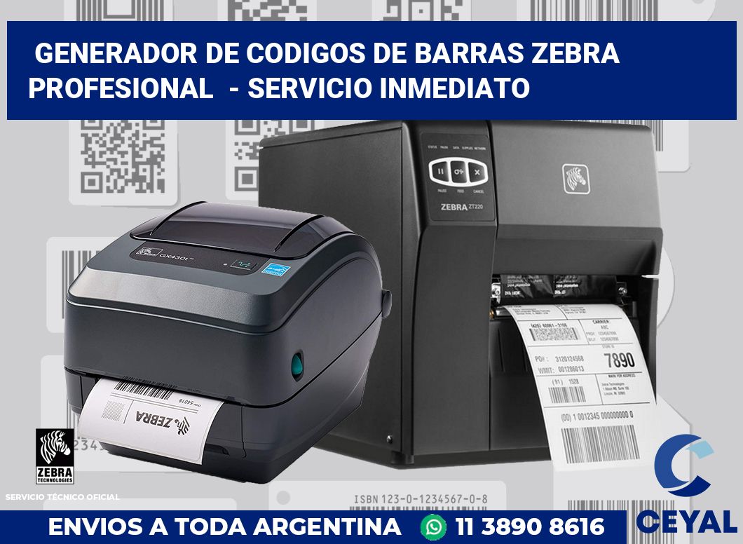 Generador de codigos de barras zebra profesional  - Servicio inmediato