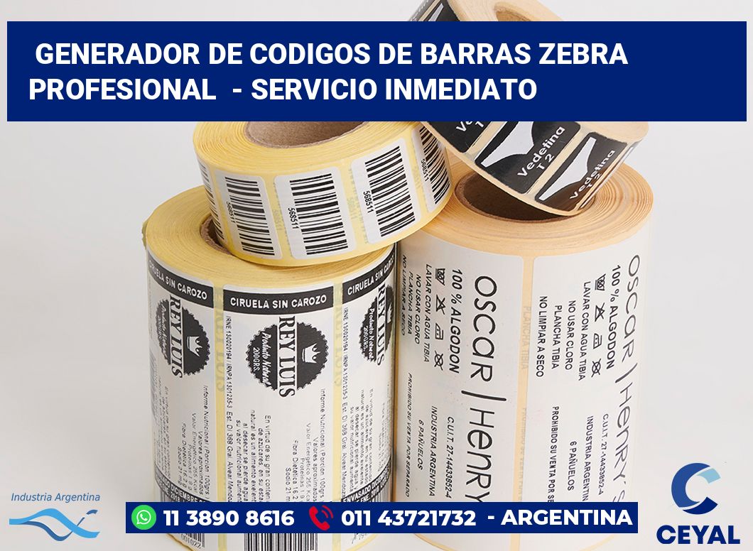 Generador de codigos de barras zebra profesional  - Servicio inmediato