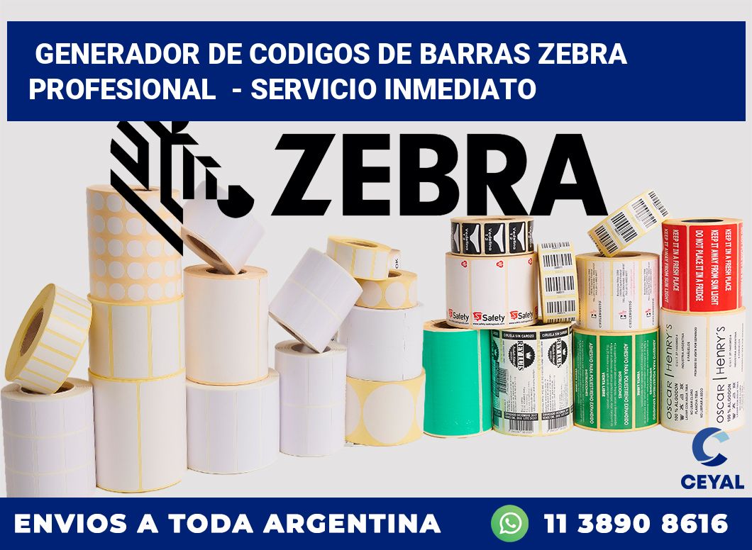 Generador de codigos de barras zebra profesional  – Servicio inmediato