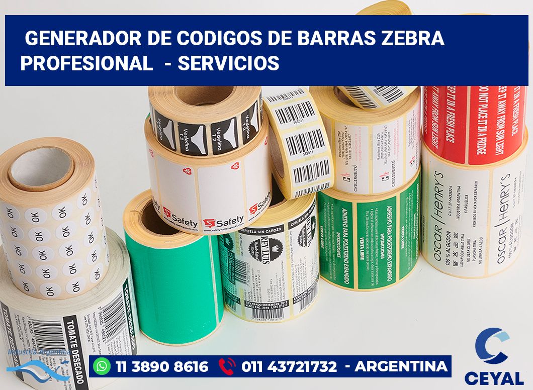 Generador de codigos de barras zebra profesional  - Servicios