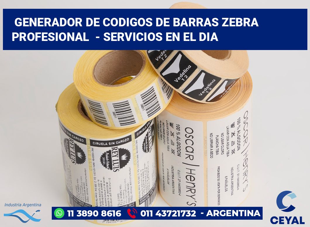 Generador de codigos de barras zebra profesional  - Servicios en el dia