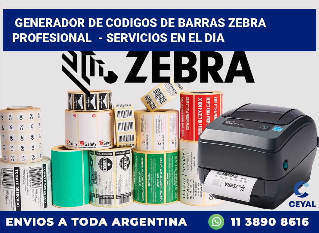 Generador de codigos de barras zebra profesional  – Servicios en el dia