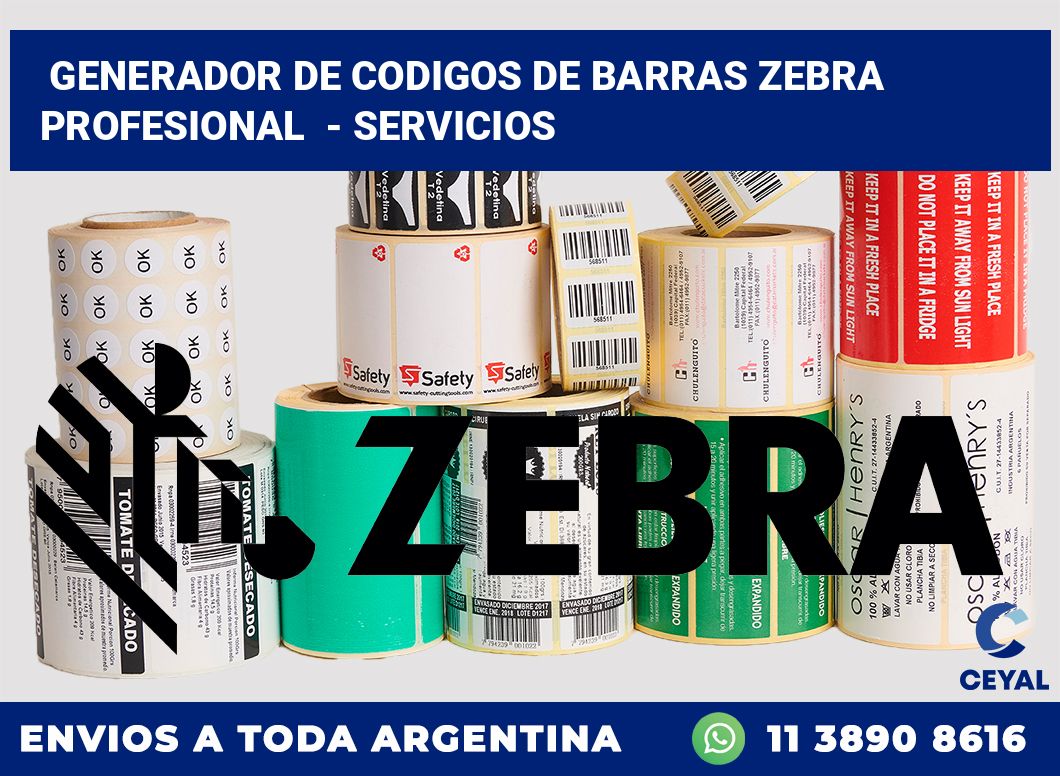 Generador de codigos de barras zebra profesional  – Servicios