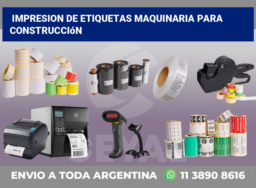 Impresion de etiquetas Maquinaria para construcción