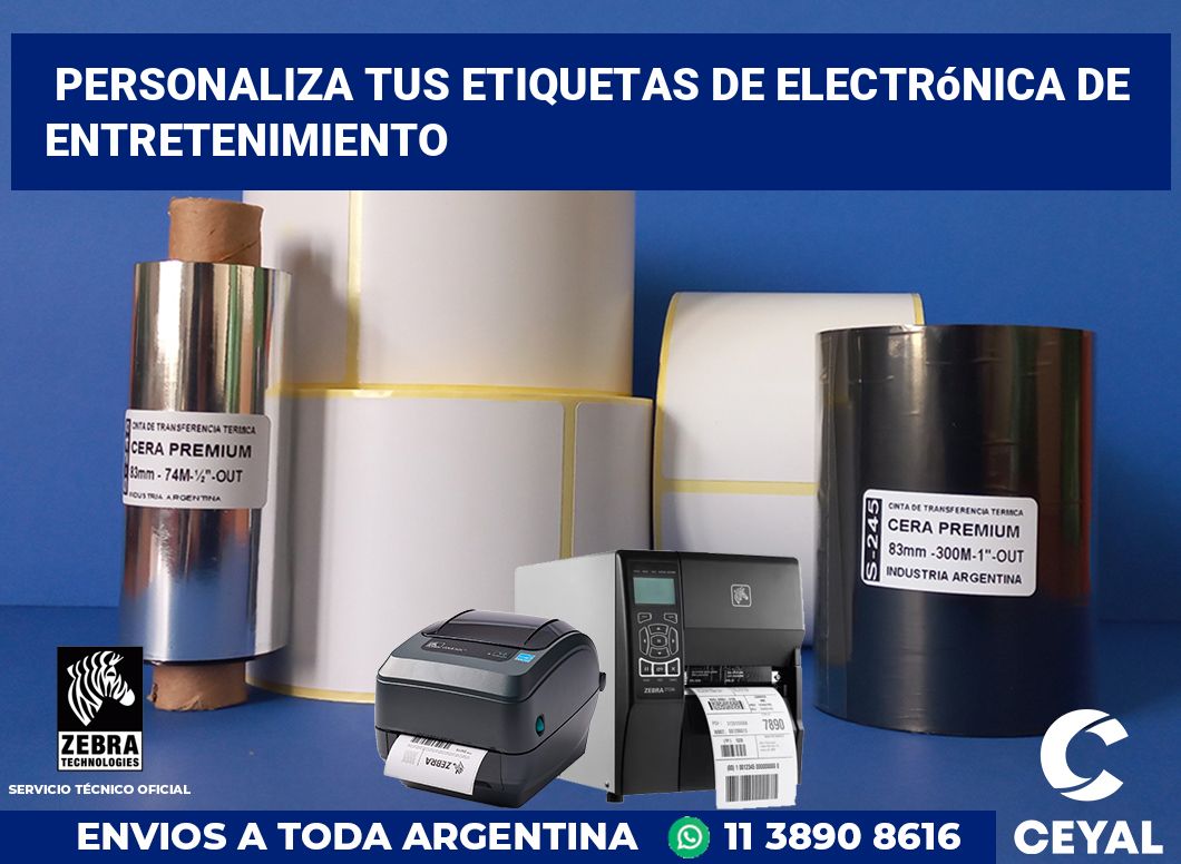 Personaliza tus Etiquetas de Electrónica de Entretenimiento